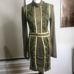 Fashion Nova Glamazon Lace Up Dress